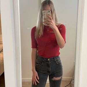 anthropologie quarter sleeve turtle neck, size S